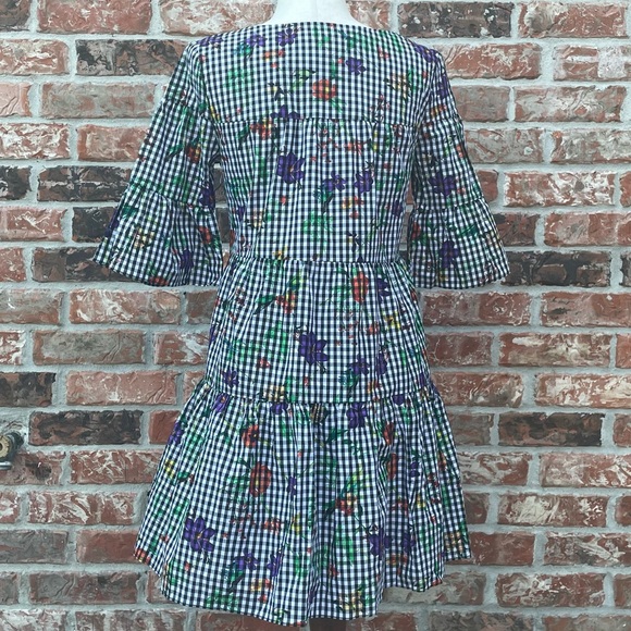 NWT Romeo & Juliet Couture black and white gingham and floral minidress / S - Picture 10 of 16